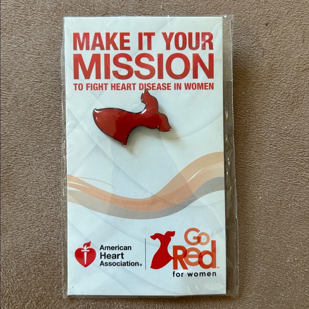Go Red For Women Red Dress Pin “Make It Your Mission” NEW